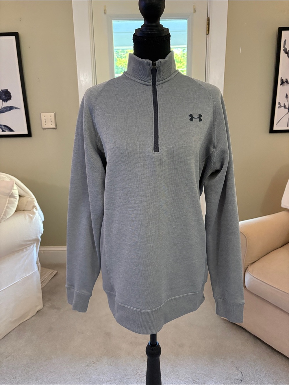 Under Armour Men's Light Gray Half-Zip Pullover Sweater